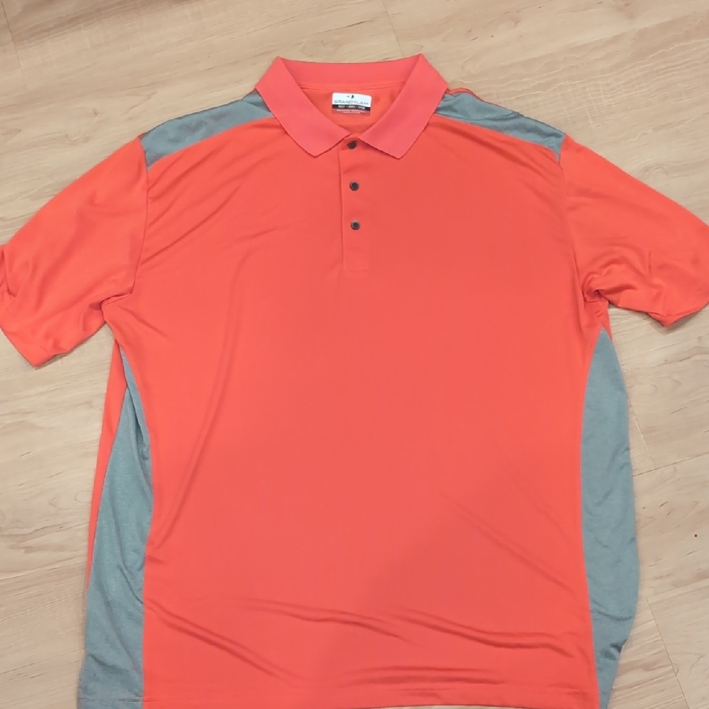 3XT Tall NWOT Grand Slam Orange and Gray Polo Shirt with Classic Design